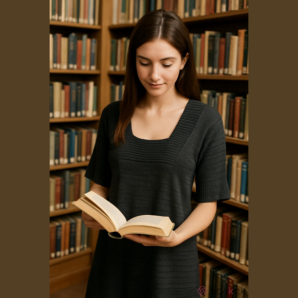 Kenar Charcoal Knit Sweater Dress Wool Blend Large - Picture 2 of 7